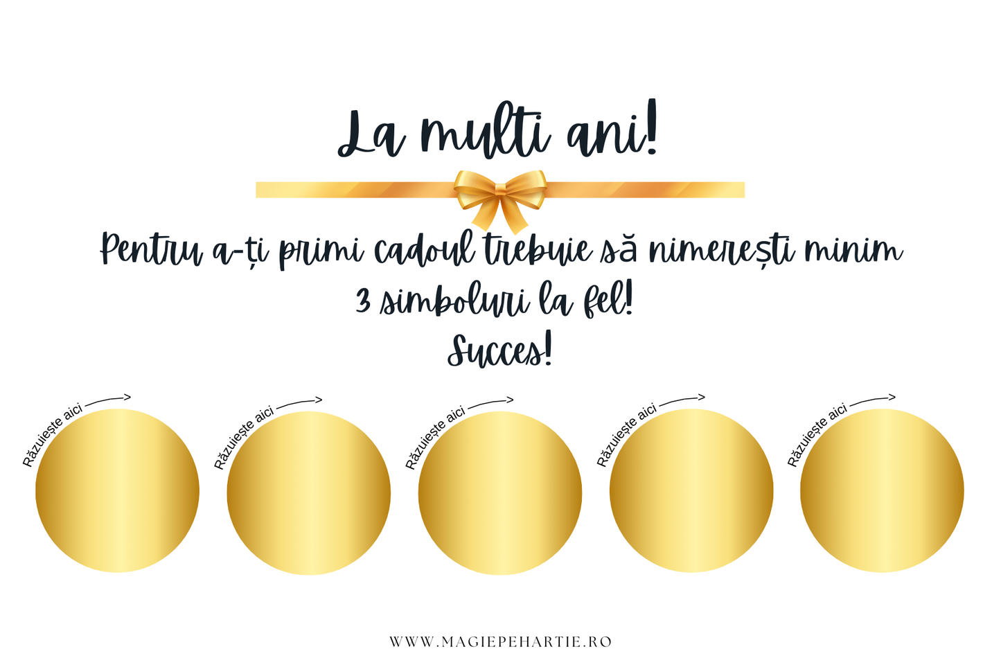 Card răzuibil - Premiu auriu