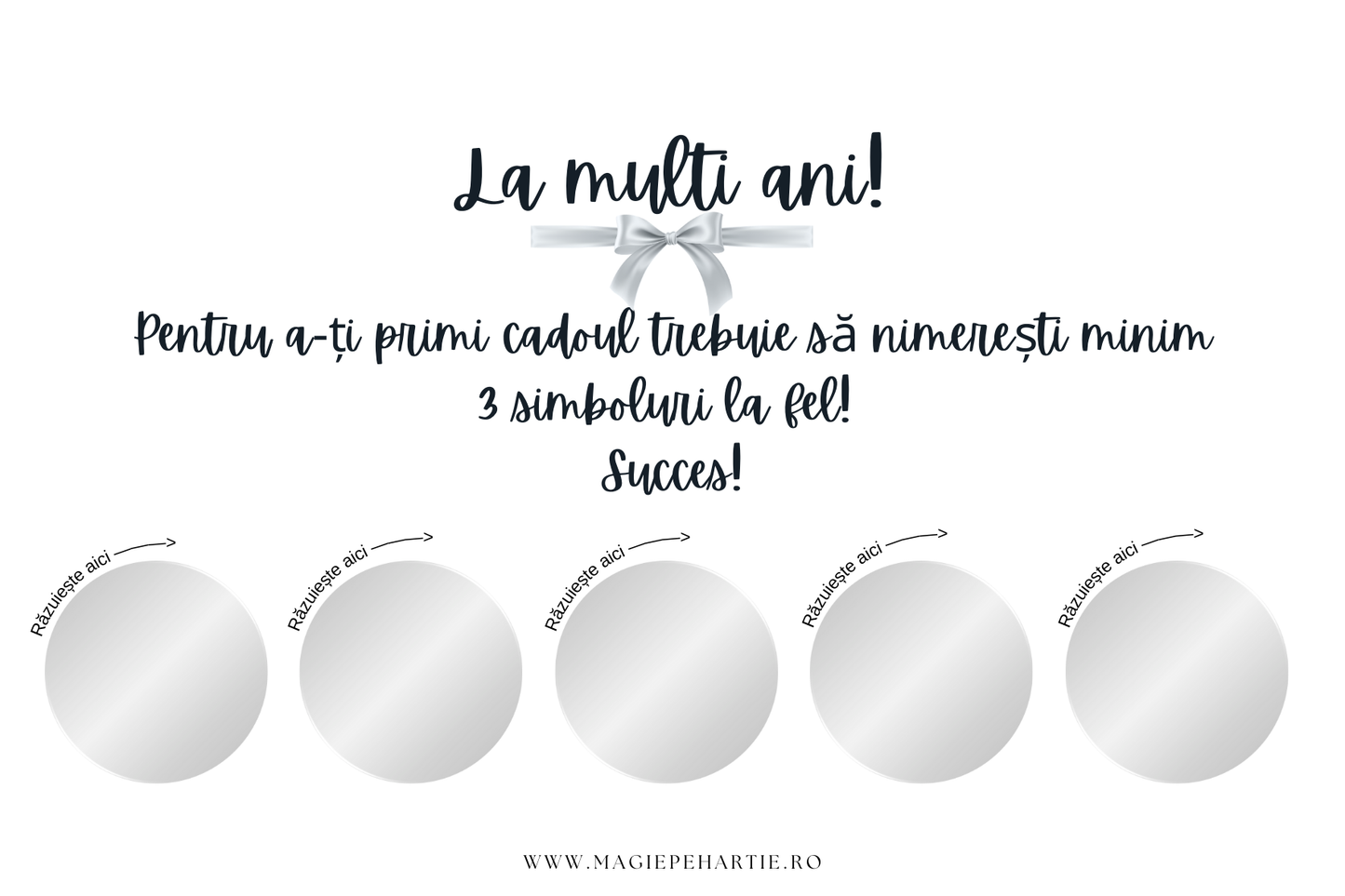 Card răzuibil - Premiu argintiu
