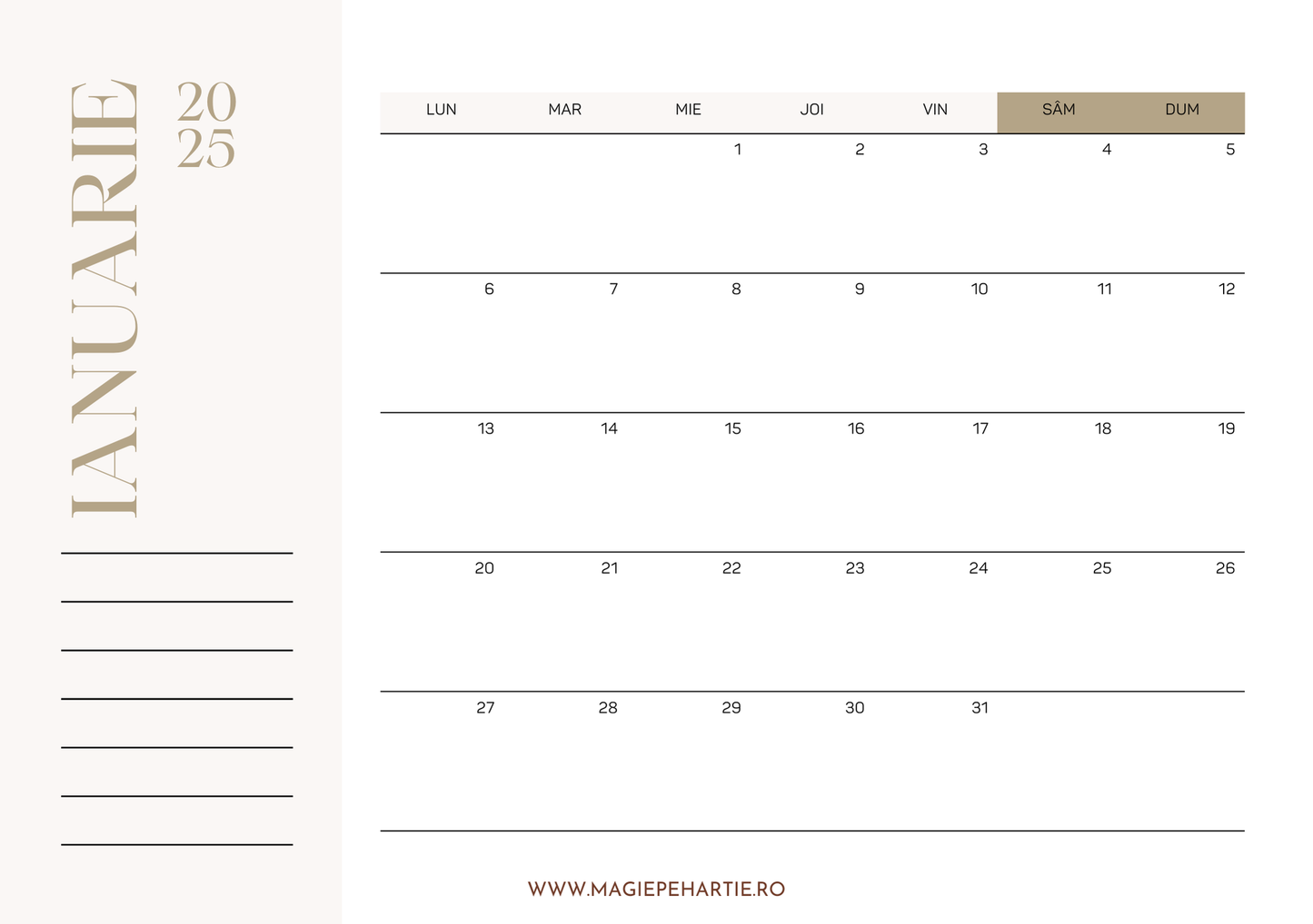 Calendar de birou