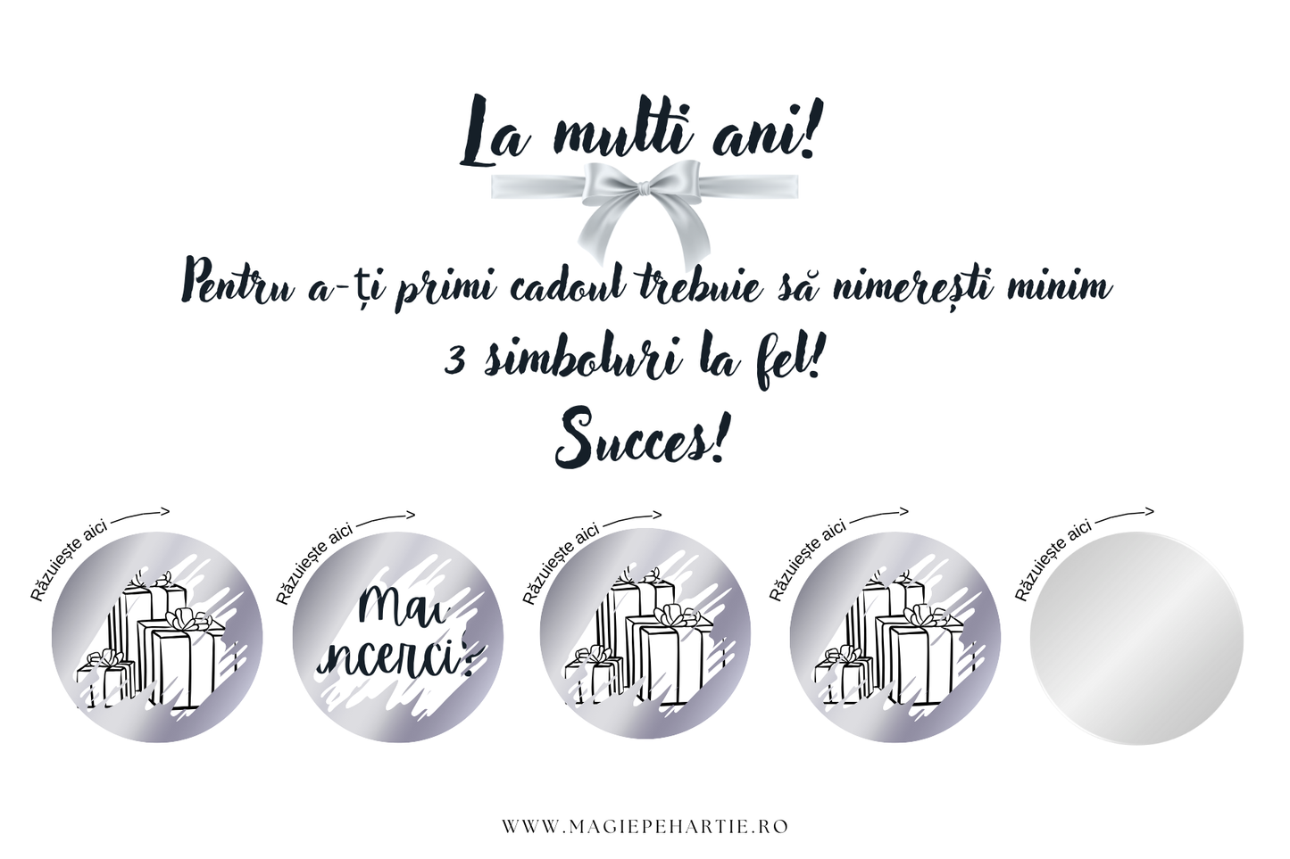 Card răzuibil - Premiu argintiu