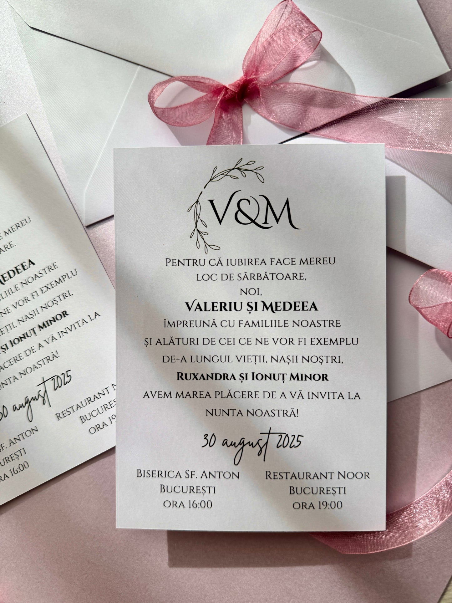 Invitație - Fundă minimalistă