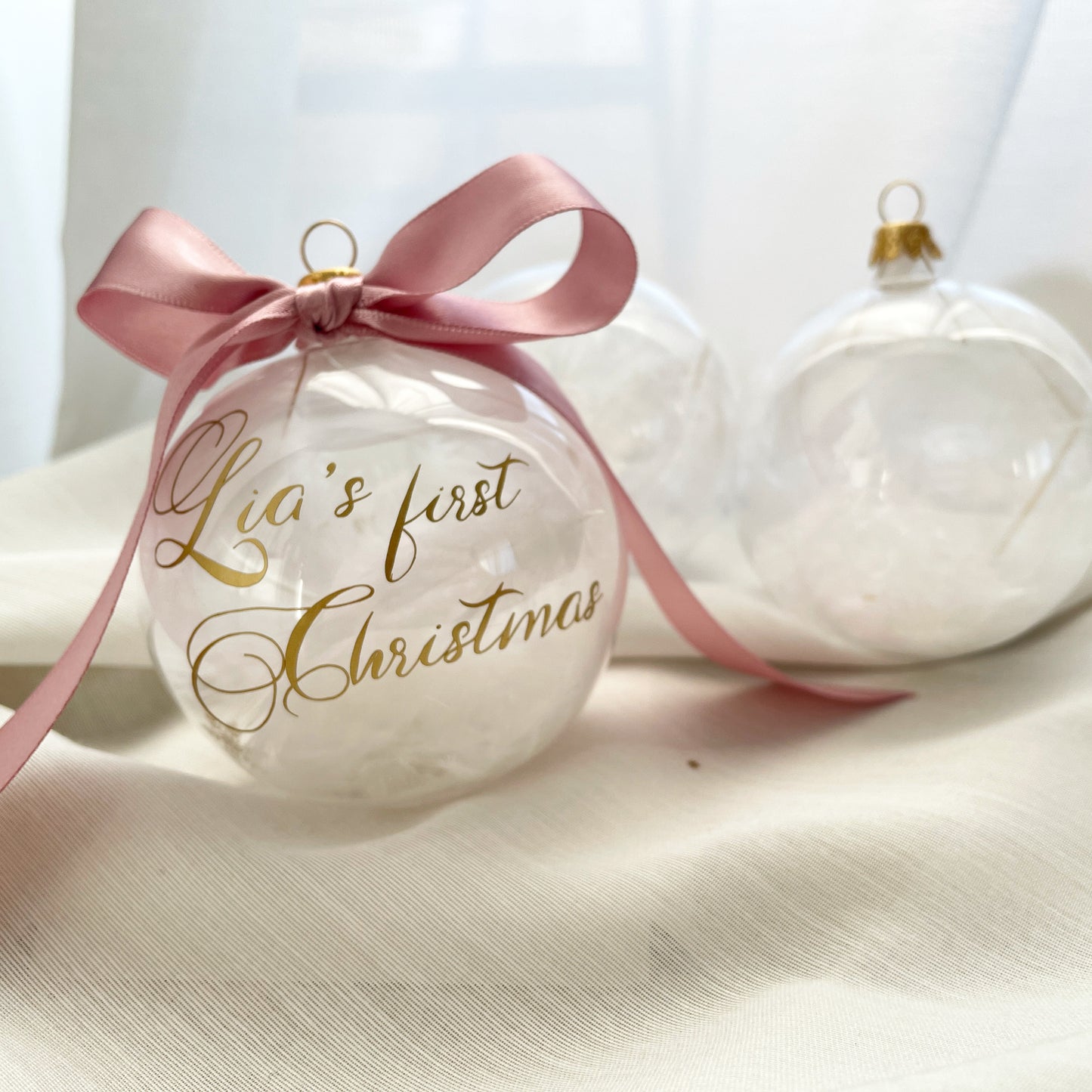 Glob din sticlă - First Christmas - Pink