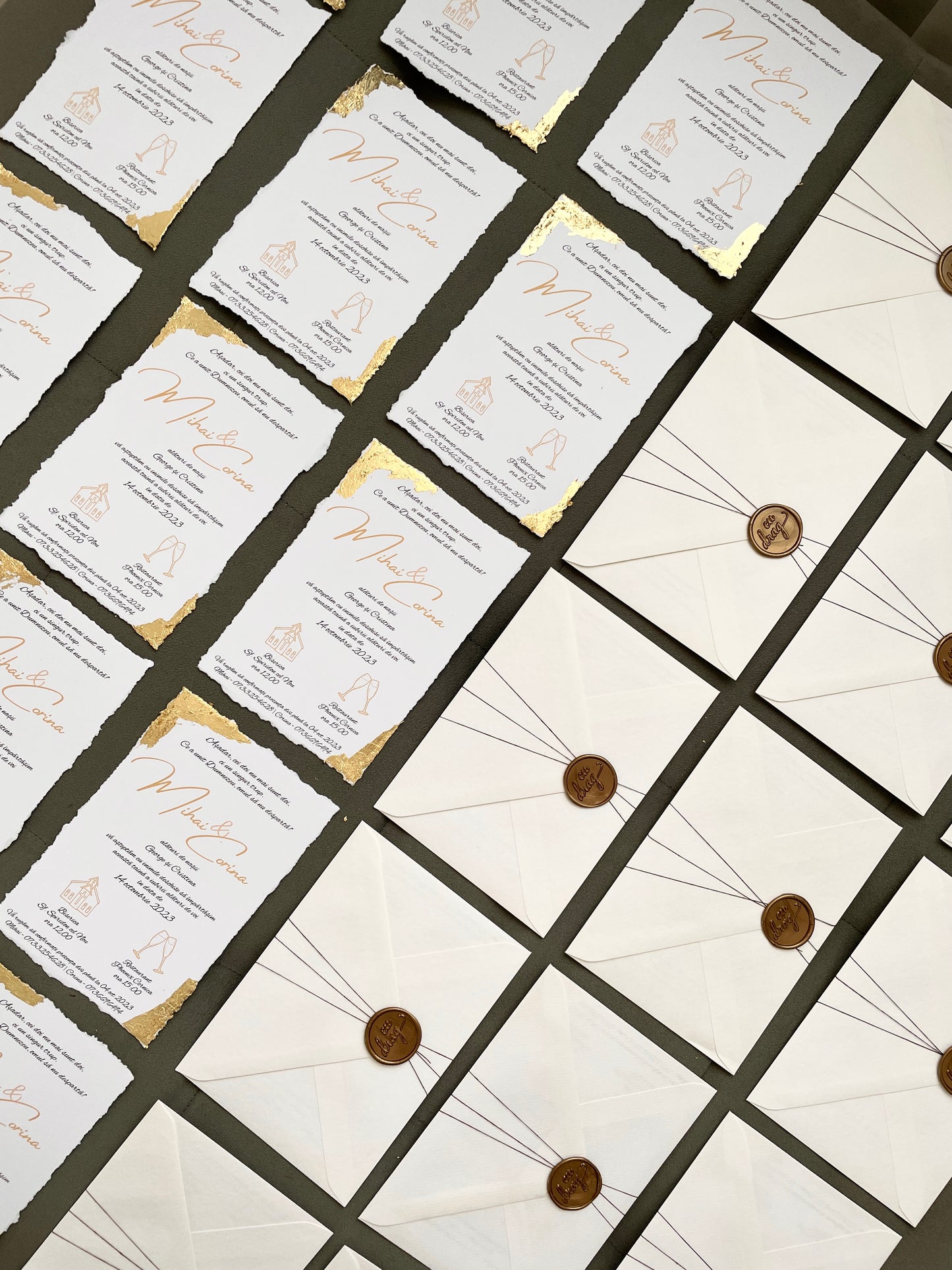 Invitație - Foiță aurie