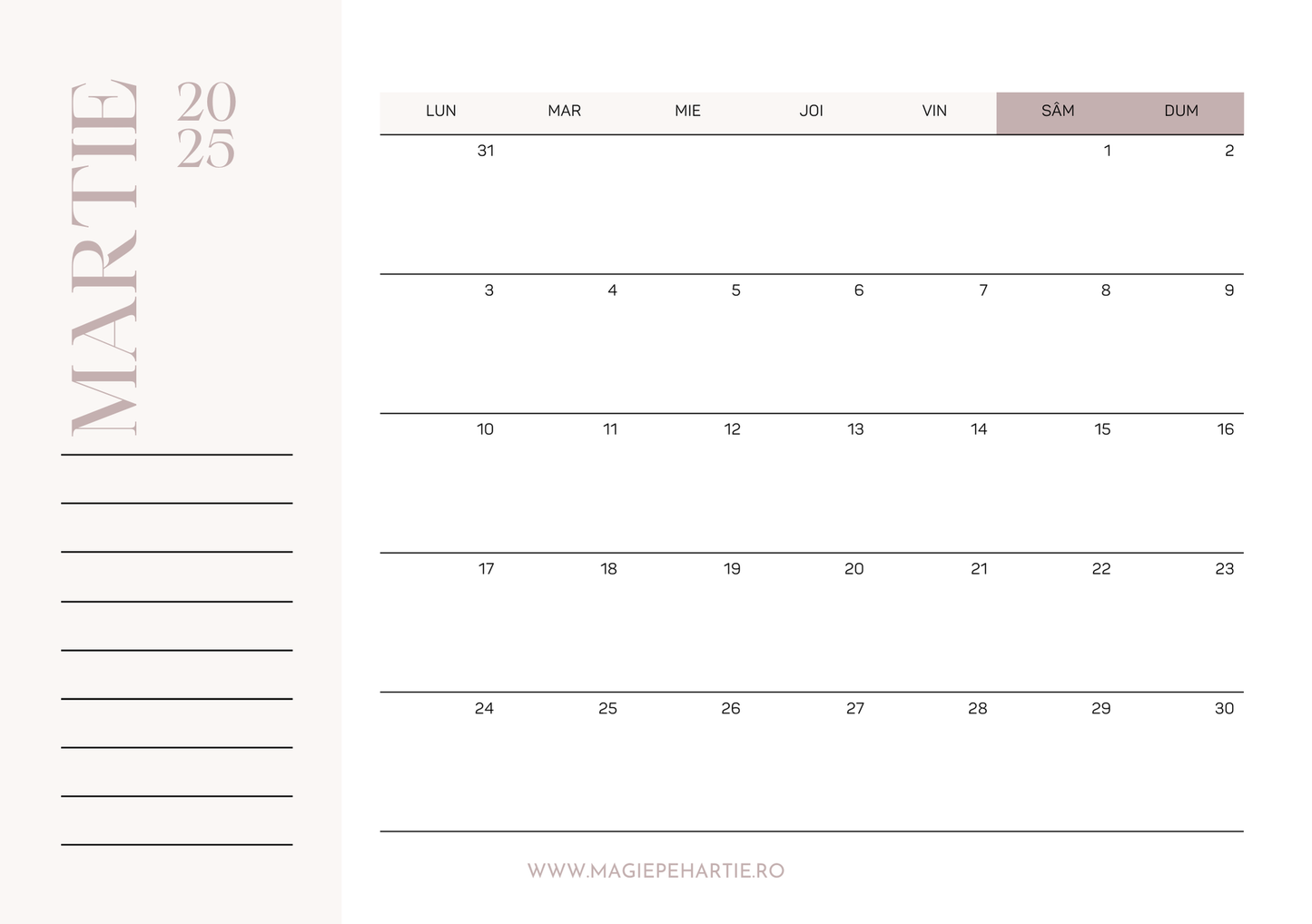 Calendar de birou