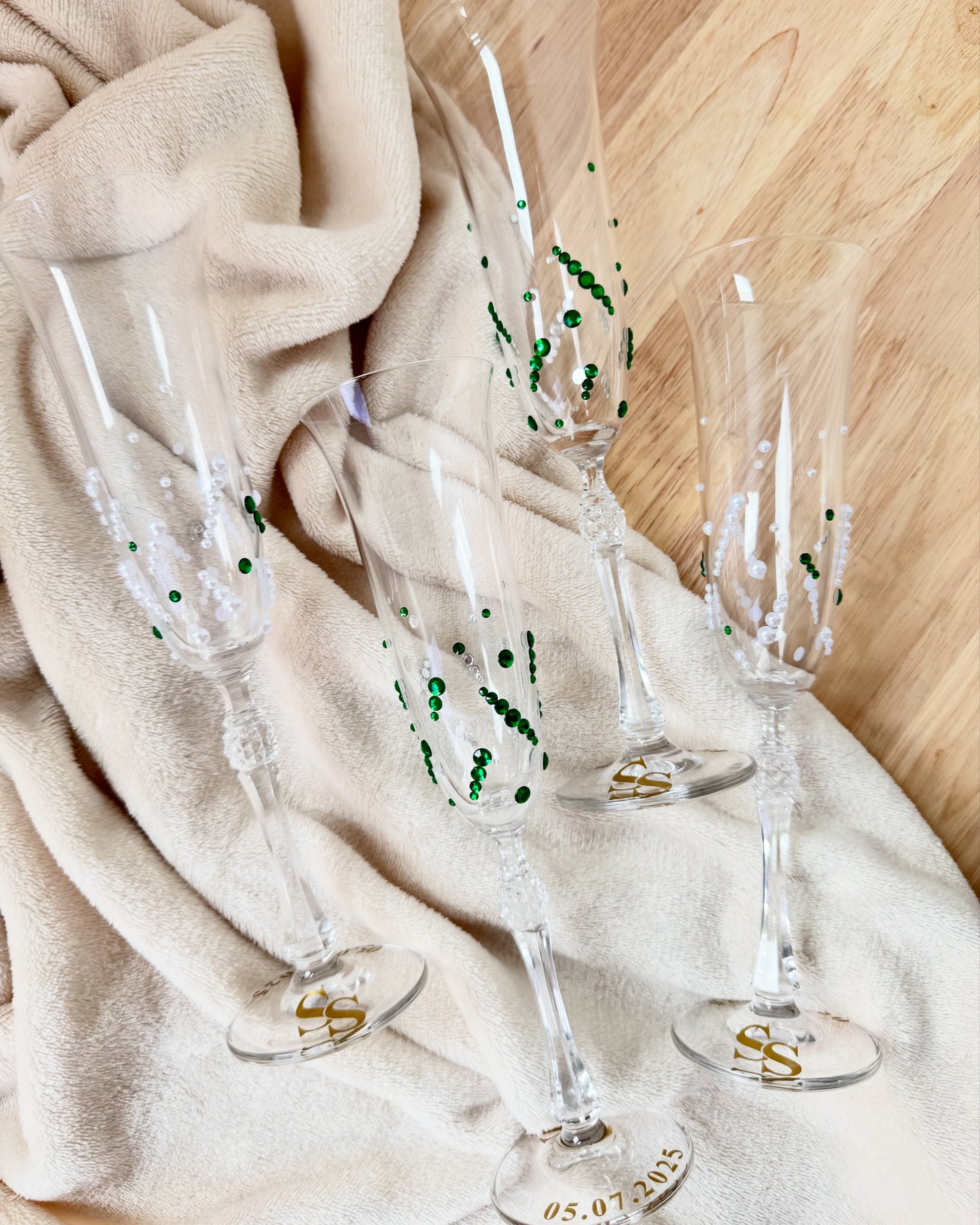 Set 2 pahare personalizate din cristal
