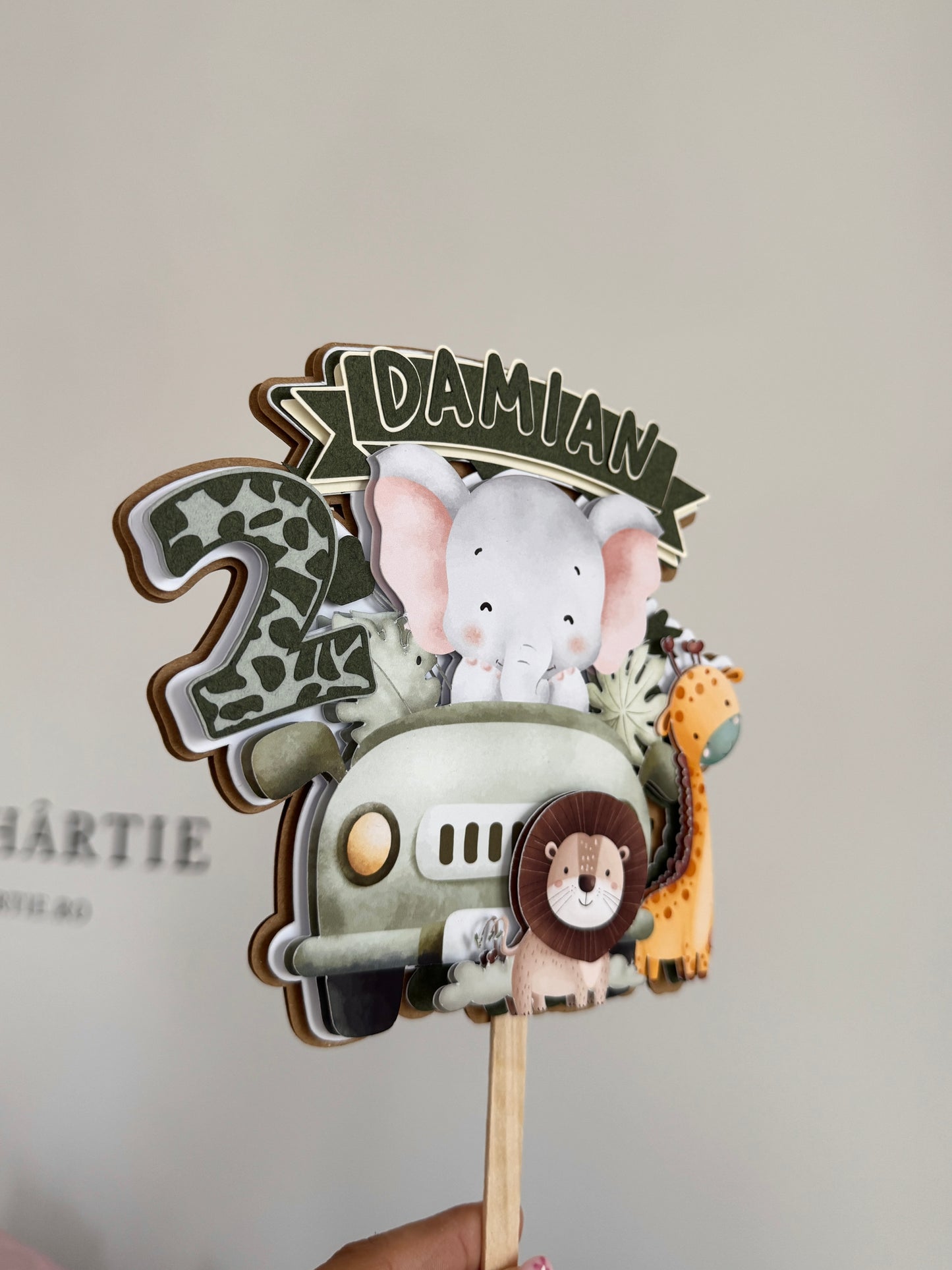 Topper 3D pentru tort - jungla
