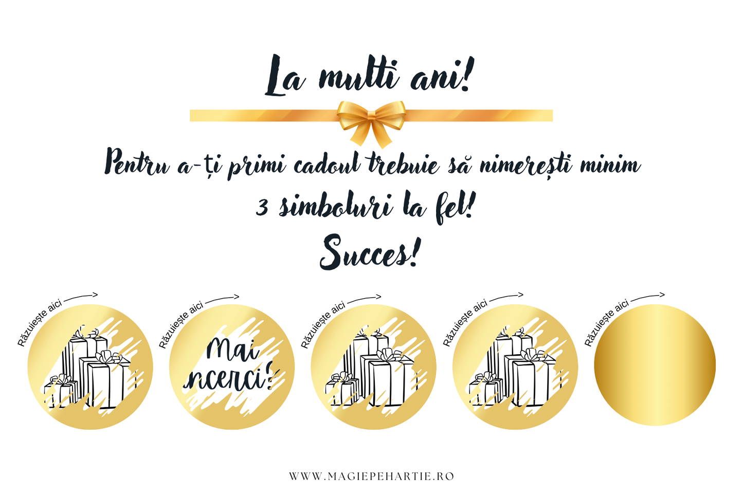 Card răzuibil - Premiu auriu