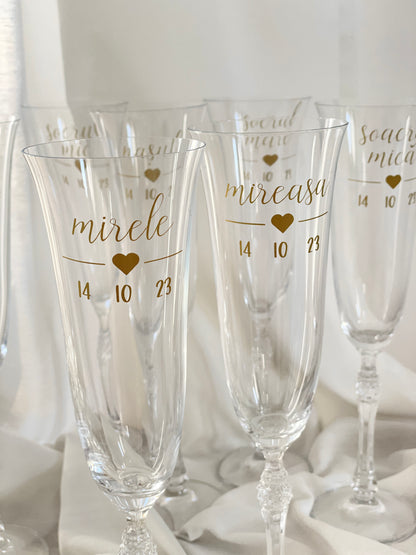 Set 2 pahare personalizate din cristal