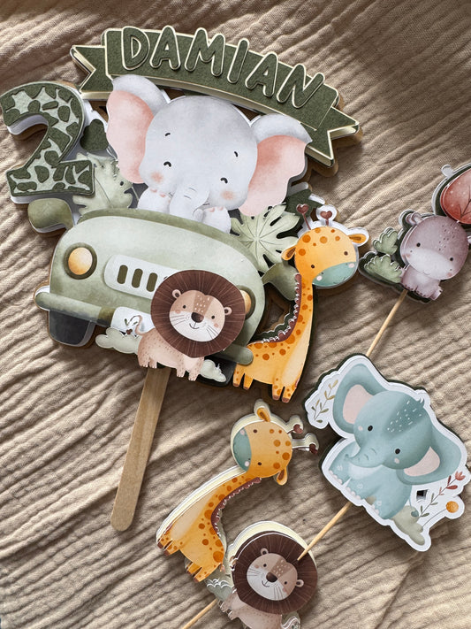Topper 3D pentru tort - jungla 