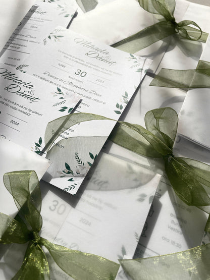 Invitație - Watercolor green